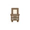 Double door Closet filled outline icon