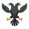 Double eagle heraldic Byzantium symbol wing and beak black feathers