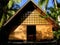 Double-edged gable wooden house in a tropical place