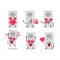 Double electric adapter cartoon character with love cute emoticon