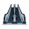 Double escalator icon, realistic style