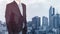 Double exposure, Businessman and city skyscraper view background