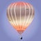 Double exposure of hot air balloon and sunset. Vector illustration decorative design