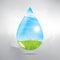 double exposure of waterdrop and nature. Vector illustration decorative design