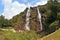 Double falls in mountains