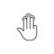 Double, fingers, gesture, hand, tap, three outline icon. Element of simple icon for website, mobile app, info graphics. Signs and