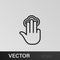 Double, fingers, gesture, hand, tap, three outline icons. Can be used for web, logo, mobile app, UI, UX