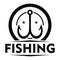 Double fish hook logo, simple style