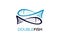 Double fish logo design template