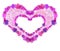 Double flower heart background.