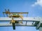 Double Girder overhead crane mounted on a monorail. building railroad tracks