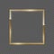 Double golden frame with square shape vector illustration. Realistic 3d elegant golden award lines with glitter, classic