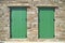 Double green doors, Tinos island, Greece