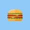 Double hamburger flat icon on blue background. Vector illustration.
