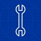 Double head wrench sharp outline line icon