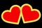 Double heart in in red and yellow colour design. Latest design for valentine\\\'s day weeks