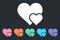 Double Heart Simple Icon. Symbol of Love. Happy Valentine`s Day