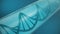 Double helical structure of DNA inside the test tube, DNA molecule, RNA. The concept of biochemistry, biotechnology