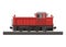 Double hood hydraulic diesel locomotive. Simple flat illustration