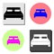 Double hotel room bed. flat vector icon