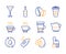 Double latte, Takeaway coffee and Coffee beans icons set. Wine, Espresso and Refill water signs. Vector