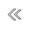 Double left arrow line icon