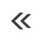 Double left arrow vector icon