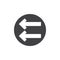 Double left arrows icon vector