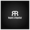 Double letter R logo icon with two white R on black background