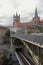 Double-level bridge and city. Lausanne, Switzerland