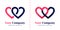 Double love logo for connected and infinity relationships. Templates can be used for corporate, dating apps, business wedding