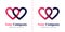 Double love logo for connected and infinity relationships. Templates can be used for corporate, dating apps, business wedding