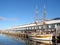 Double masted schooner at dock