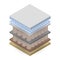 Double mattress layer icon, isometric style