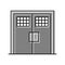 double metallic prison door color icon vector illustration