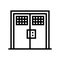 double metallic prison door line icon  illustration