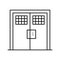 double metallic prison door line icon vector illustration