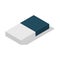 Double part school eraser icon, isometric style