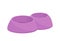 Double pet bowl. Double purple dog bowl. Cat bowl. Cartoon, flat, vector