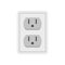 Double power socket icon flat isolated vector