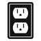 Double power socket icon, simple style