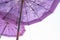 Double purple big umbrella on white