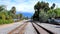 Double Rail Road Train Tracks Perspective Vanishing Point