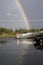 Double rainbow and its reflection