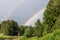 Double rainbow over Bavarian Alps near Grainau