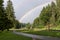 Double rainbow over Bavarian Alps near Grainau