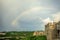 Double rainbow over San Pedro De La Roca castle walls, Santiago