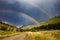 Double Rainbow in a Stormy Sky in Wyoming