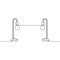 double round lamps one line floor lamp light icon silhouette for home appliance indoor furniture. Vector flat isolated interior