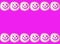Double Rows of Smiling Face Coconut Flakes Jelly Donuts on Hot Pink Background